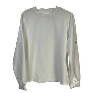Dazy‎ Pullover Sweatshirt Size M White Minimalist Textured K-Fashion Cozy